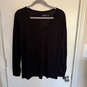 Abercrombie & Fitch Soft A&F Cozy Long Sleeve Top Black Women’s Medium